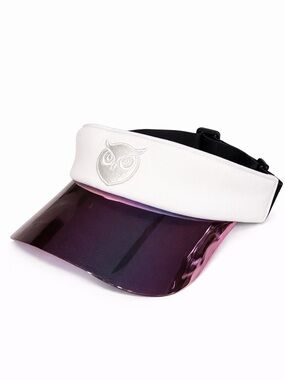 Owlpha Sports - White Visor with Iridescent Purple Shield and Embroidered Owl
